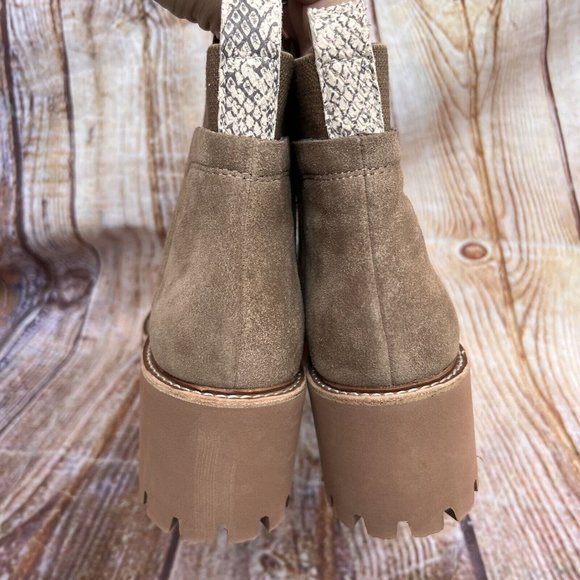 Dolce Vita Lug Sole Chelsea Boot Brown Size 9 Ankle Round Toe Riele - Picture 4 of 9